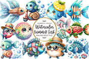 Quirky Summer Fishes Clipart, an Illustration by OK Design (Thumbnail 1 of 5)