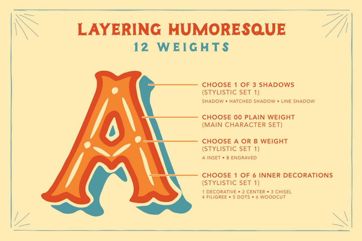 Humoresque Layered Mini Font preview 4