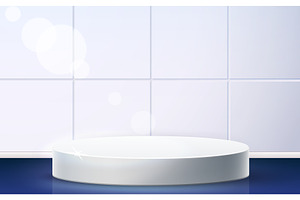 White podium on shiny table against, an Object Illustration by Vectorbuum