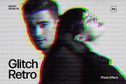 Glitch Retro Photo Effect Template, a Layer Style Add-On by DesignerCandies (Thumbnail 1 of 7)