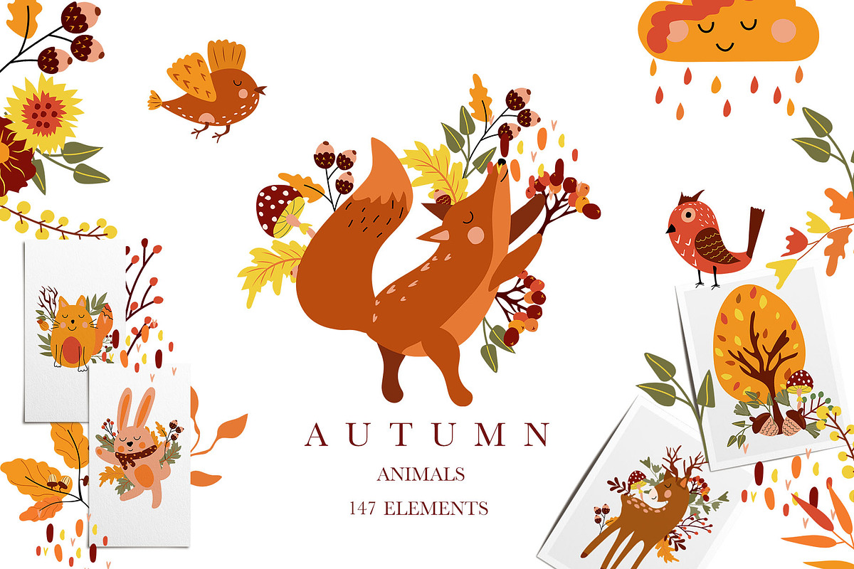 BUNDLE, Whole shop,clipart & pattens, an Animal Illustration by Usis (Photo 3 of 16)