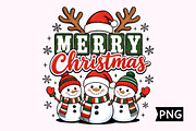 Merry Christmas Festive Snowmen PNG, a Seasonal Illustration by Creative Art (Thumbnail 1 of 3)