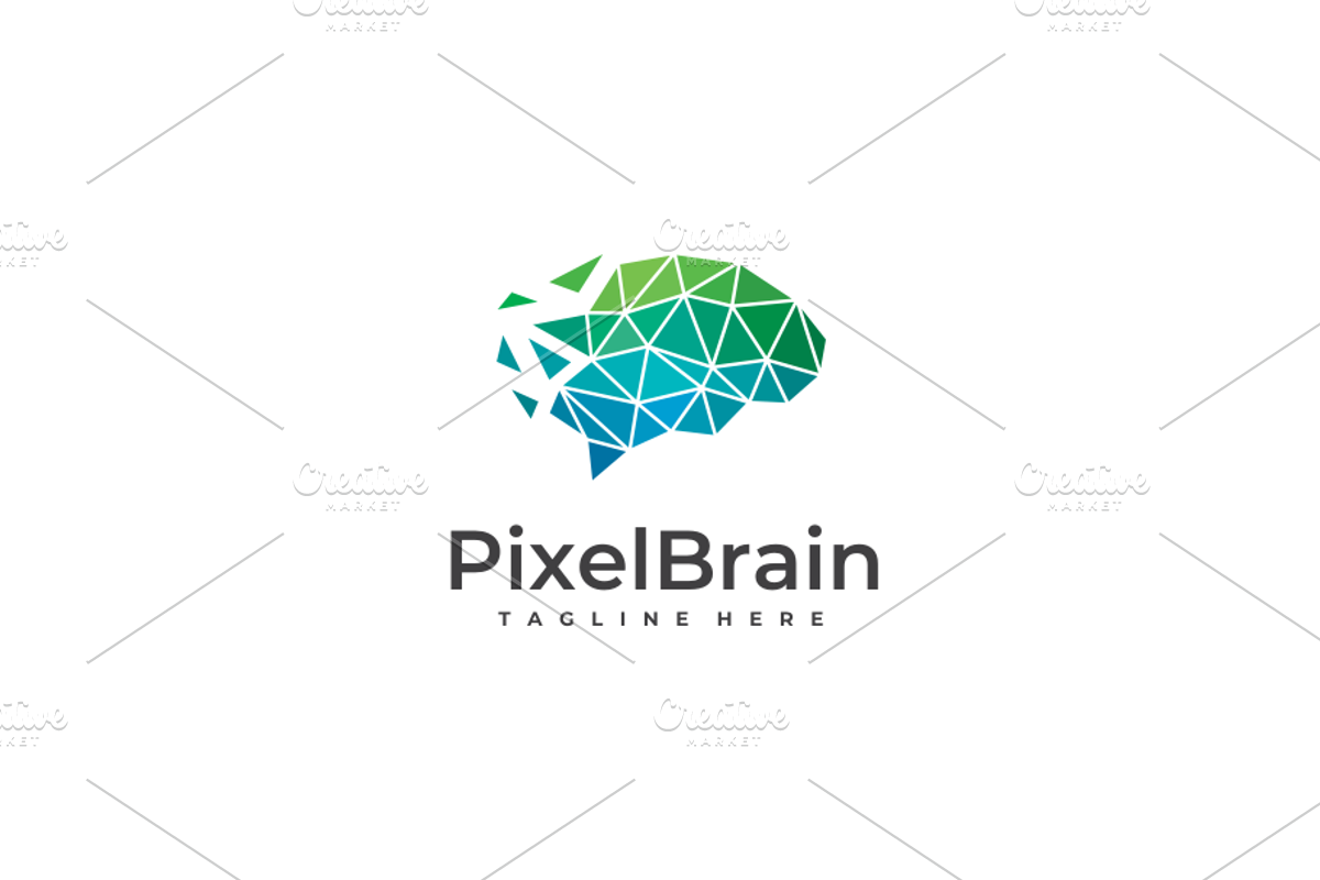 Pixel Brain Logo Template, a Branding & Logo Template by yopie (Photo 1 of 3)