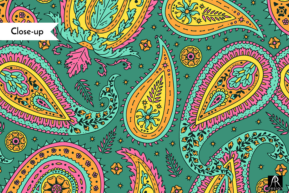 Vibrant Paisley Dreams Patterns, a Pattern Graphic by Rose Design (Photo 8 of 9)