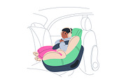 Kids sitting in baby car seats set, a Transportation Illustration by Good Studio (Thumbnail 6 of 6)
