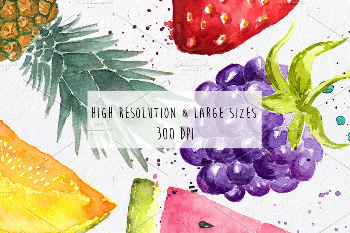 Watercolor Fruits ClipArt Pack, an Illustration by MaraquelaStudio (Photo 4 of 6)
