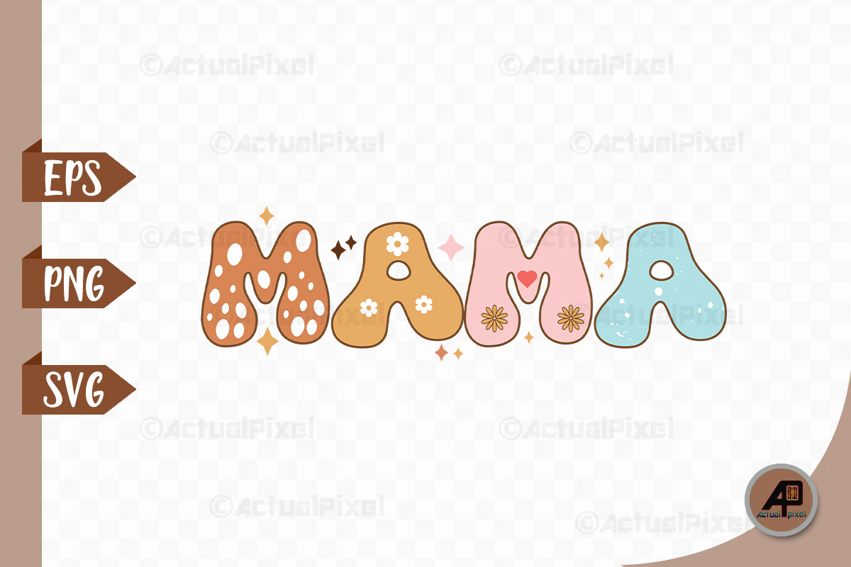 MAMA MOM Design Bundle SVG PNG, an Illustration by Actual Pixel (Photo 8 of 12)
