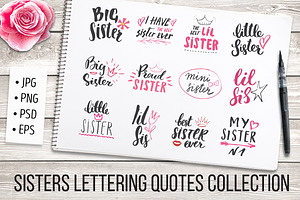 Sisters Lettering Quotes Collection
