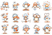 Whimsical Valentine Bird Clipart, an Illustration by designcity5 (Thumbnail 3 of 5)