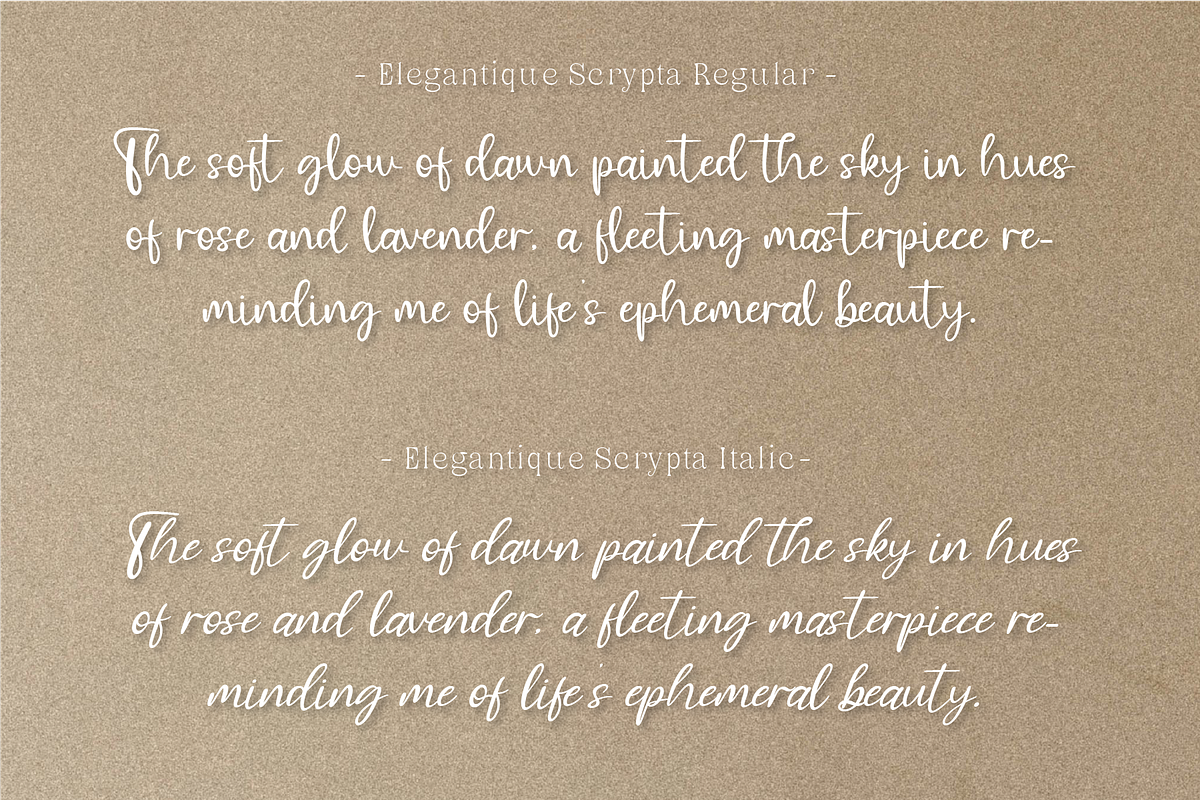 Elegantique Scrypta, a Handwritten Font by Indotype Foundry (Photo 10 of 10)