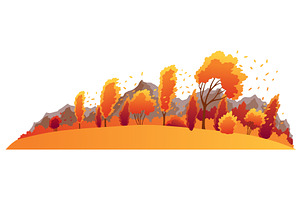Autumn season. Seasonal banner with, an Object Illustration by the8monkey
