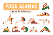 Women exercising in yoga asanas set, a Sport Illustration by Good Studio (Thumbnail 1 of 13)