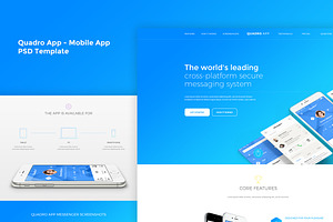 Quadro App - Mobile App PSD Template