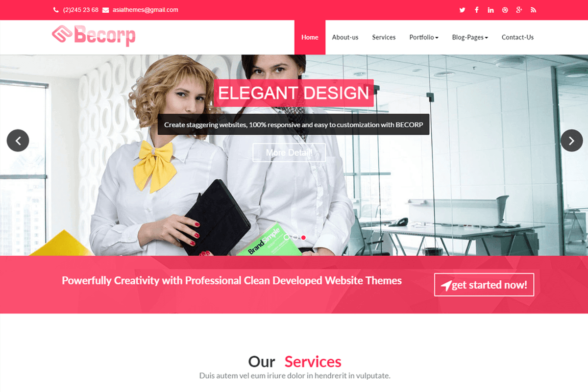 Becorp - Wordpress theme, a WordPress Template by ASIATHEMES (Photo 1 of 8)