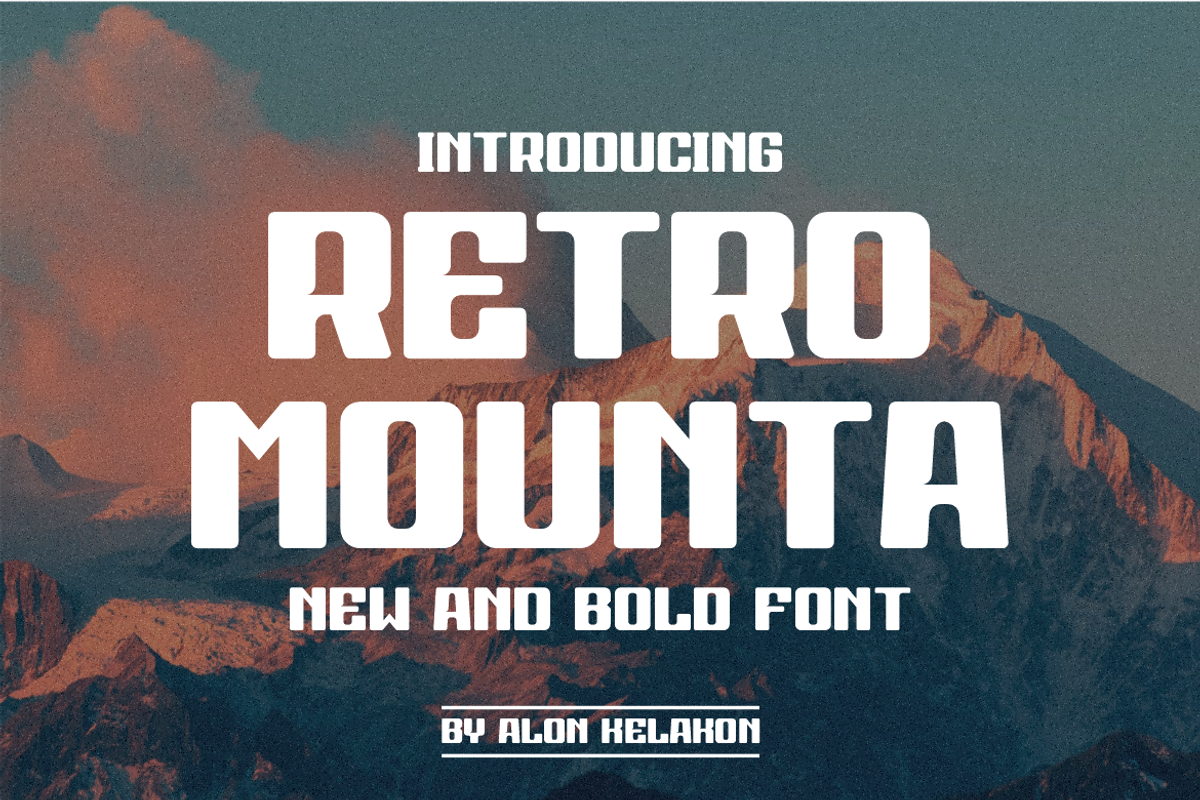 Retro Mounta, a Sans Serif Font by alon kelakon (Photo 1 of 6)