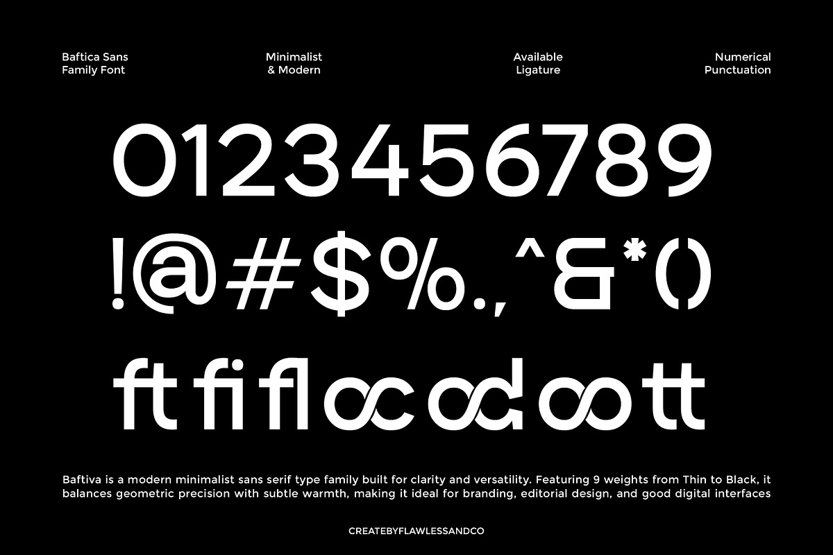 Baftiva - Sans Serif Family Font, a Sans Serif Font by Flawless And Co (Photo 9 of 10)