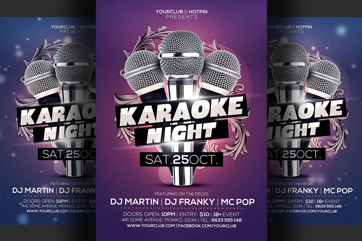 Karaoke Night Flyer Template 3, a Flyer Template by Hotpin