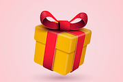 Package Or Gift With Red Ribbon, an Object Illustration by Black White Mouse Design (Thumbnail 1 of 2)