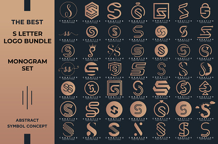 Letter S Logo Bundle SS Monogram Set