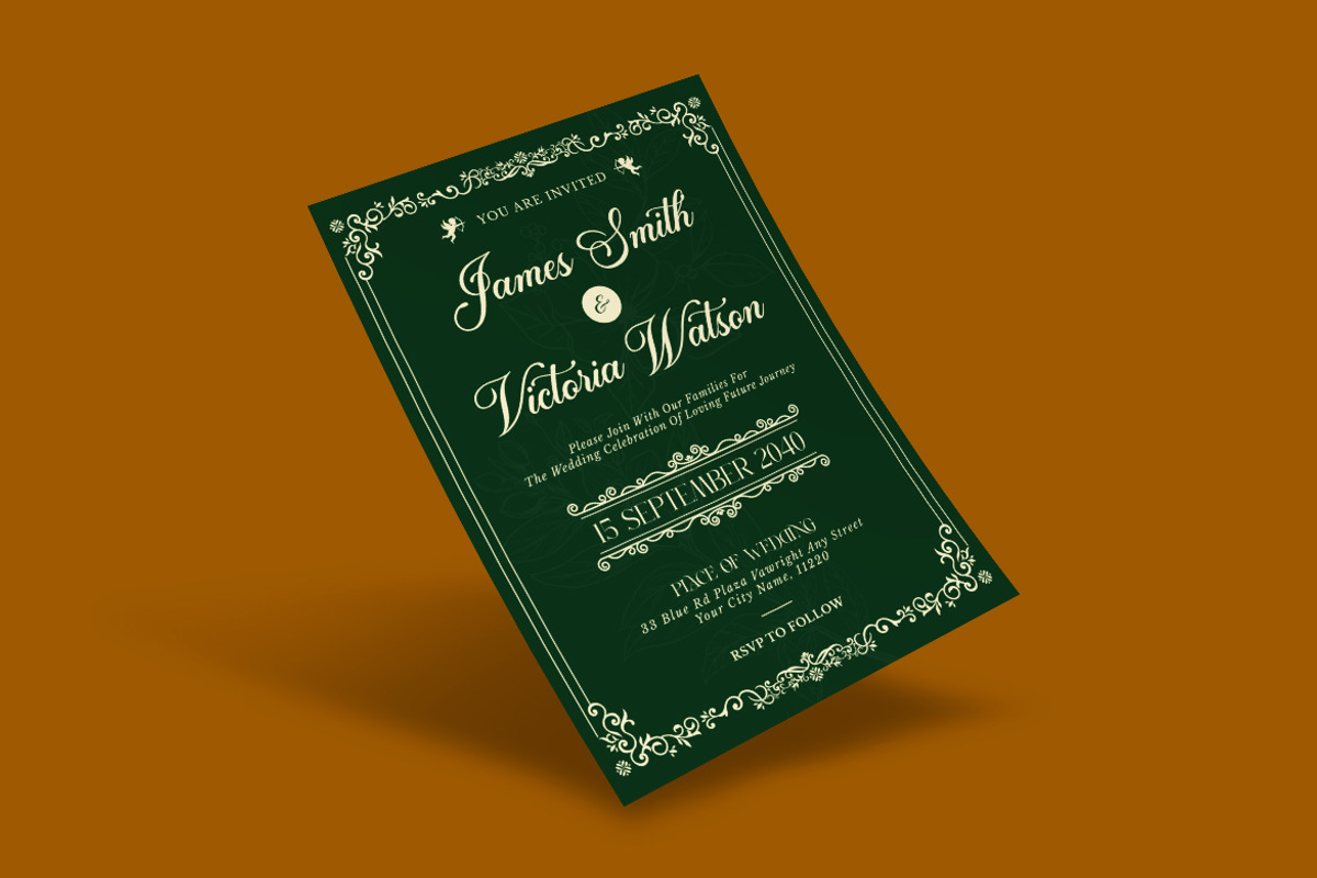 Art Deco Wedding Invitation, an Invitation Template by dokudokunomi (Photo 2 of 4)