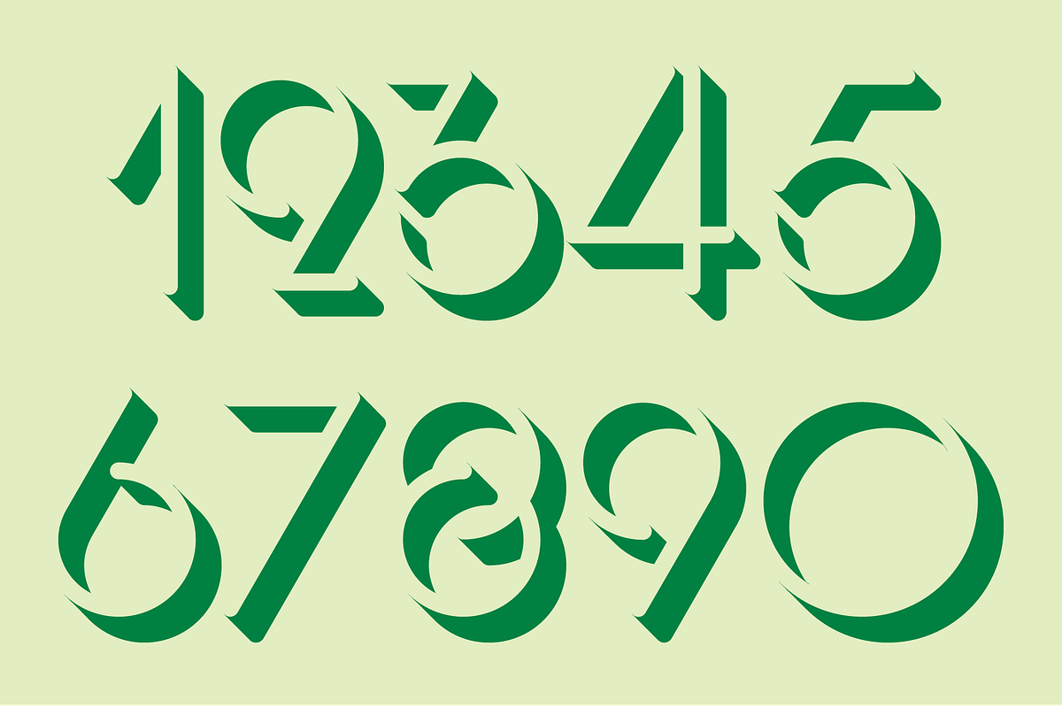 Display Digits Three Font, a Font by GG Design