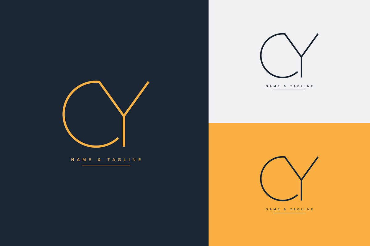 Initial letters monogram logo CY, a Branding & Logo Template by Aleesher
