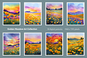 Golden Meadow Art Collection, a Decorative Illustration by Housui Patterns (Thumbnail 2 of 12)
