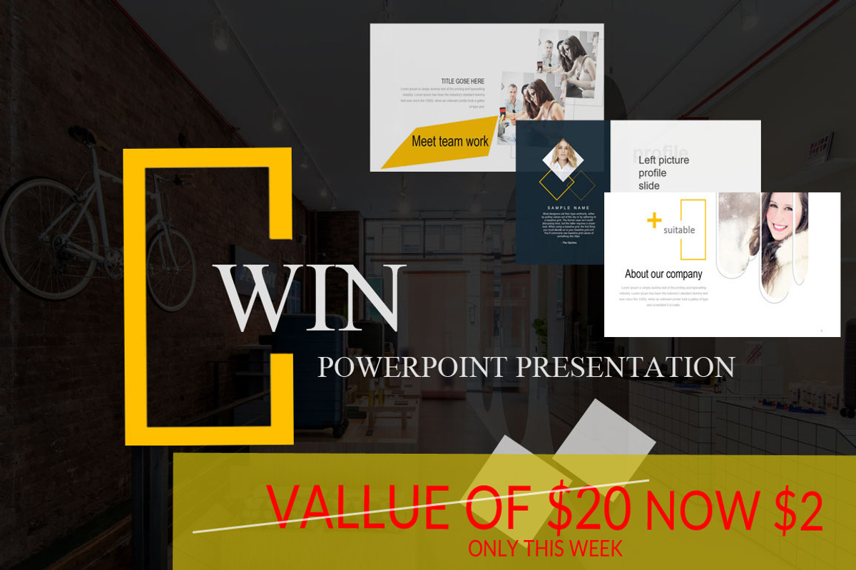 Win Powerpoint Presentation SALE OFF, a Presentation Template by SlideBester (Photo 1 of 6)