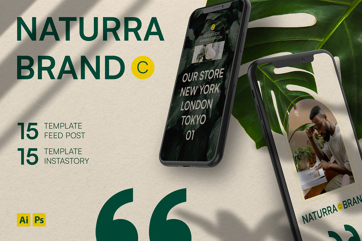 Naturra - Social Media Kit, a Social Media Template by Creative Zeune (Photo 1 of 3)