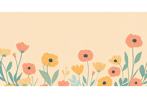 Floral flat design background with, an Object Illustration by Lermont51