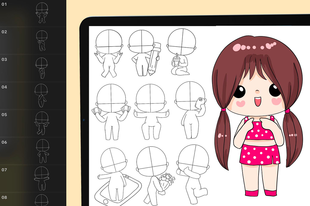 500+ Chibi stamp brushes, Chibi body, a Brush Add-On by DrawingStoryShop (Photo 5 of 10)