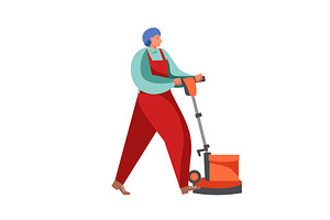 Commercial cleaning services, vector, a Person Illustration by Sky Pics Studio