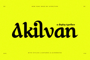 Akilvan A Display Typeface Font