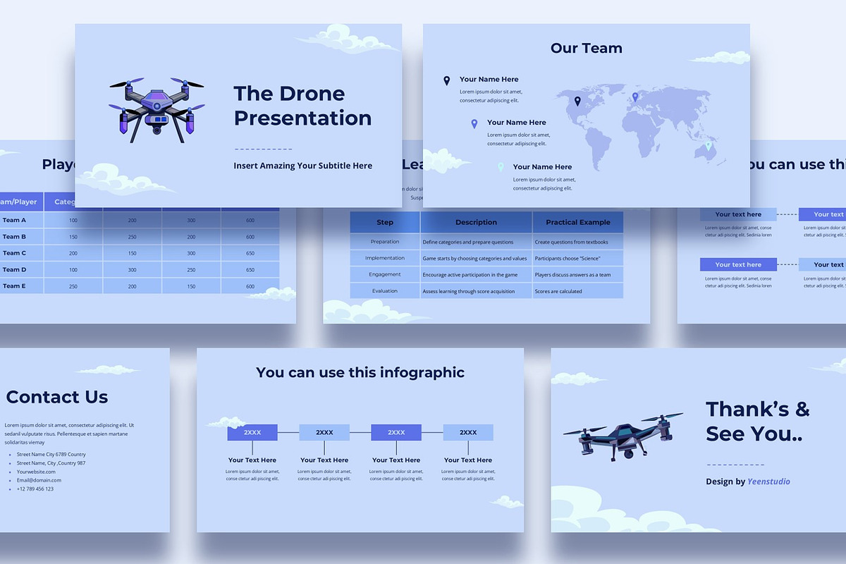 Drone Presentation Template, a Presentation Template by BumbleGraph Studio (Photo 4 of 4)
