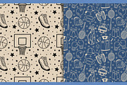 Sports Equipment Line Art Patterns, a Pattern Graphic by Drafts n Doodles (Thumbnail 7 of 9)