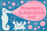 Strawberry Bubblegum font, a Sans Serif Font by Natalia Gonzalez (Thumbnail 1 of 3)