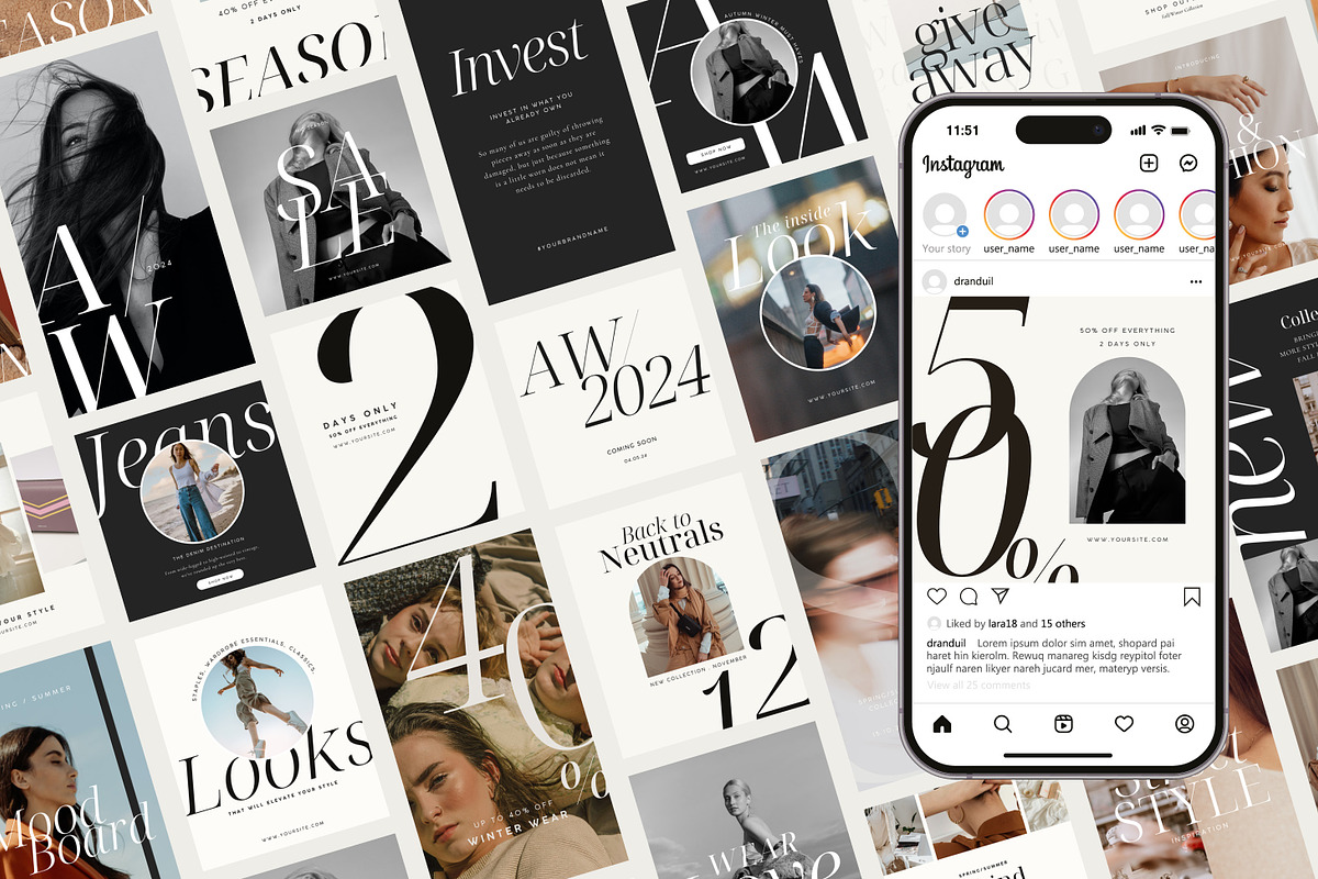 Fashion Social Media Templates CANVA, a Templates & Theme by Paper Flowers Studio (Photo 2 of 8)