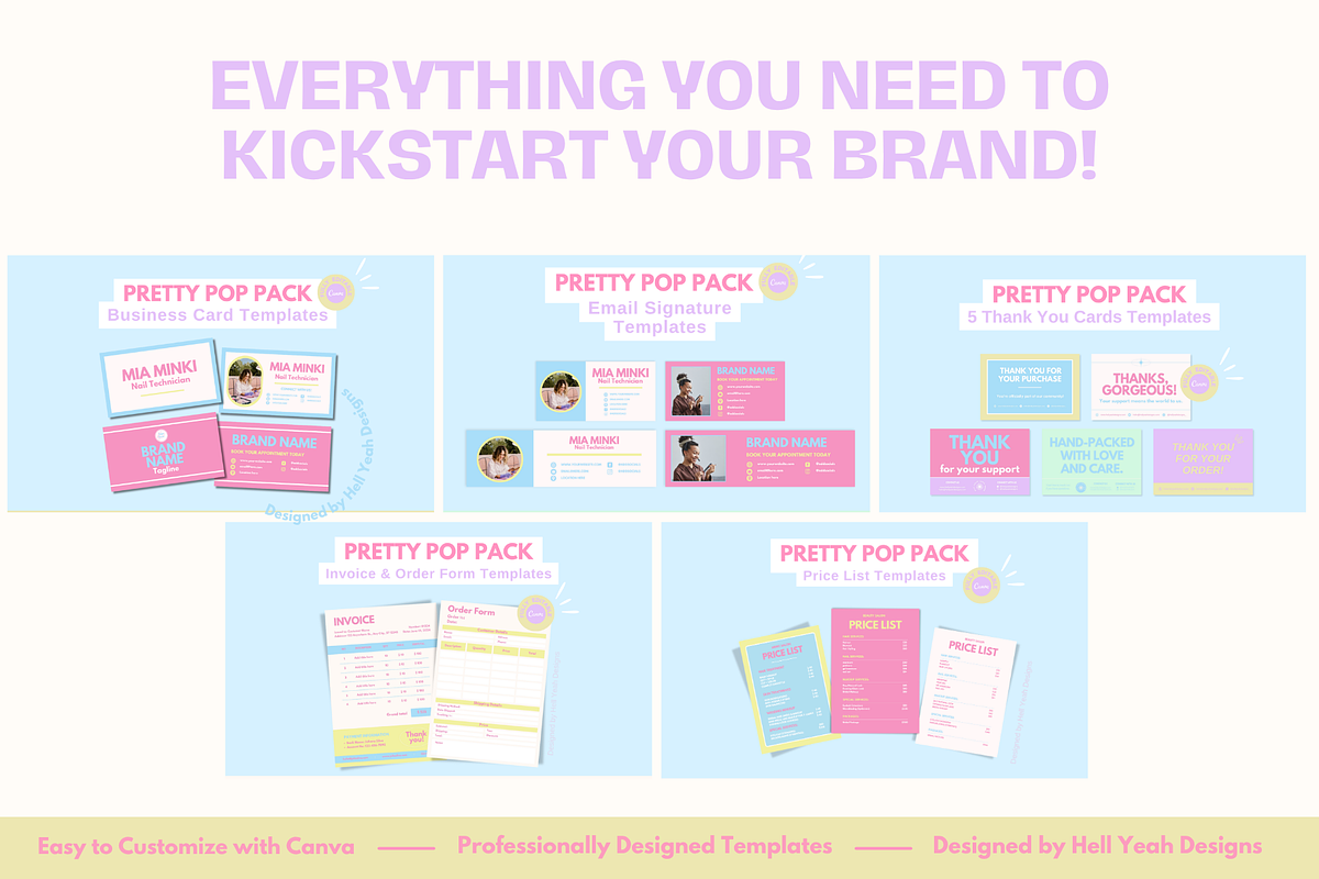 Pretty Pop Branding Kit Templates preview 7