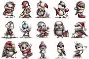 Whimsical Winter Bird Clipart, an Illustration by OK Design (Thumbnail 3 of 6)