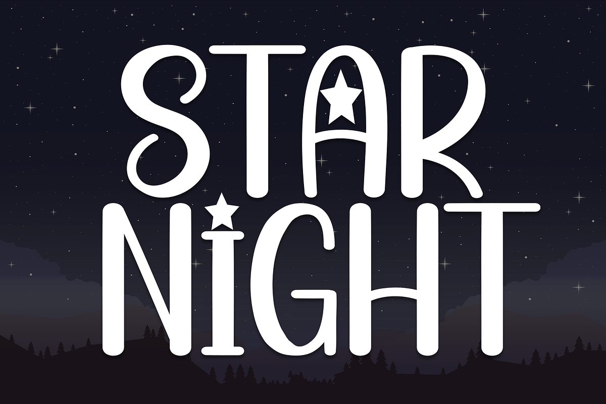 Star Night | Script Font, a Handwritten Font by Scratchones (Photo 1 of 9)
