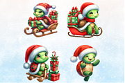 Christmas Red & Green Turtle Clipart, a Seasonal Illustration by Rose Art (Thumbnail 3 of 7)