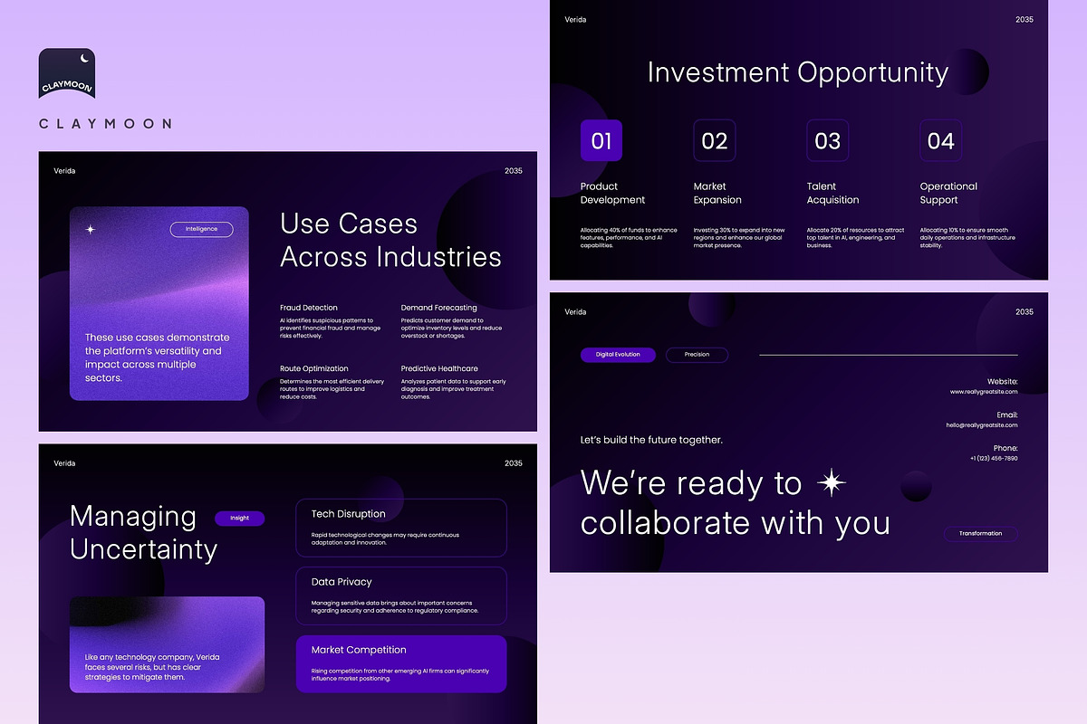 AI Company Pitch Deck, a Presentation Template by Claymoon Lab (Photo 6 of 6)