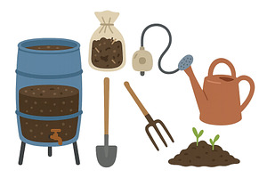 Gardening tools and supplies, an Object Illustration by ZinetroN