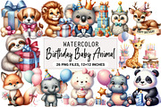 Birthday Baby Animal Clipart, Birthd, an Illustration by DreamArtGraphic (Thumbnail 1 of 6)