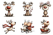 Quirky Reindeer Clip Art, an Illustration by CreationArt (Thumbnail 4 of 5)