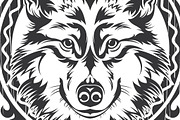 Wolf Vector + frame, an Illustration by weervector (Thumbnail 1 of 2)