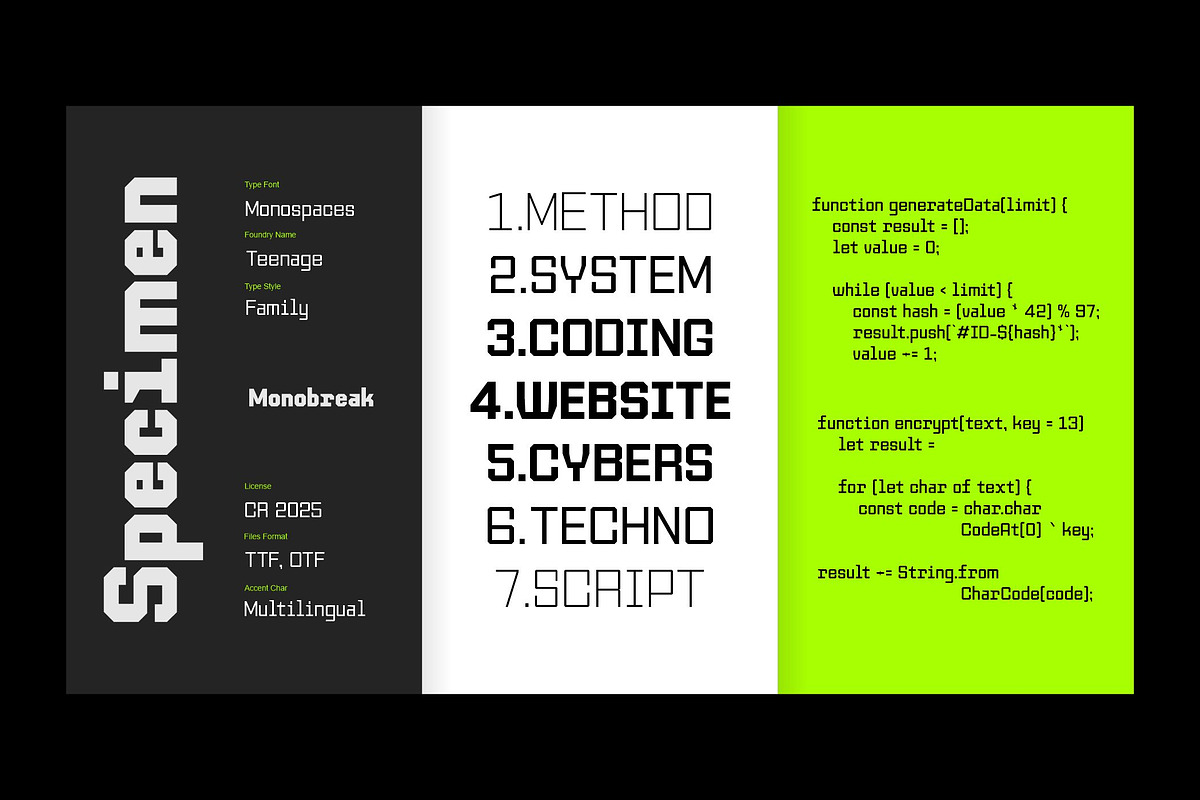Monobreak Family!, a Sans Serif Font by TeenageFoundry (Photo 5 of 10)