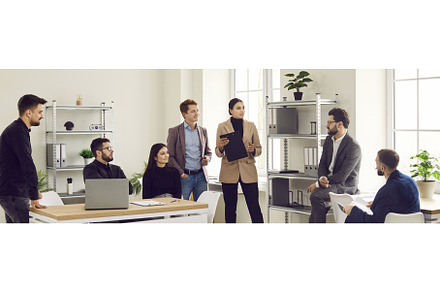 Group of business people talking on, a Characters & Person 3D Model by StudioRomantic
