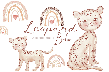 Leopard, Cheetah, rainbow boho