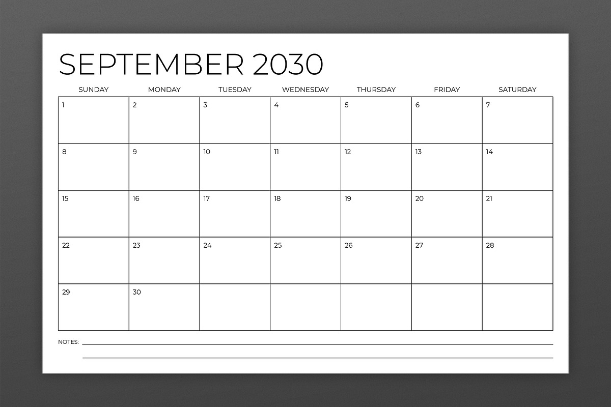 2030 11x17 Calendar Template, a Stationery Template by Running With Foxes (Photo 4 of 5)